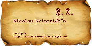Nicolau Krisztián névjegykártya
